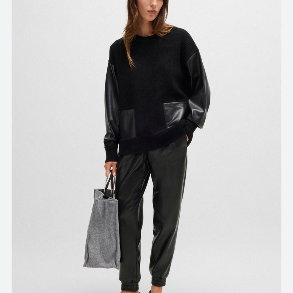 BOSS by HUGO BOSS Fanalian Mixed Media Sweater $348 - NWT